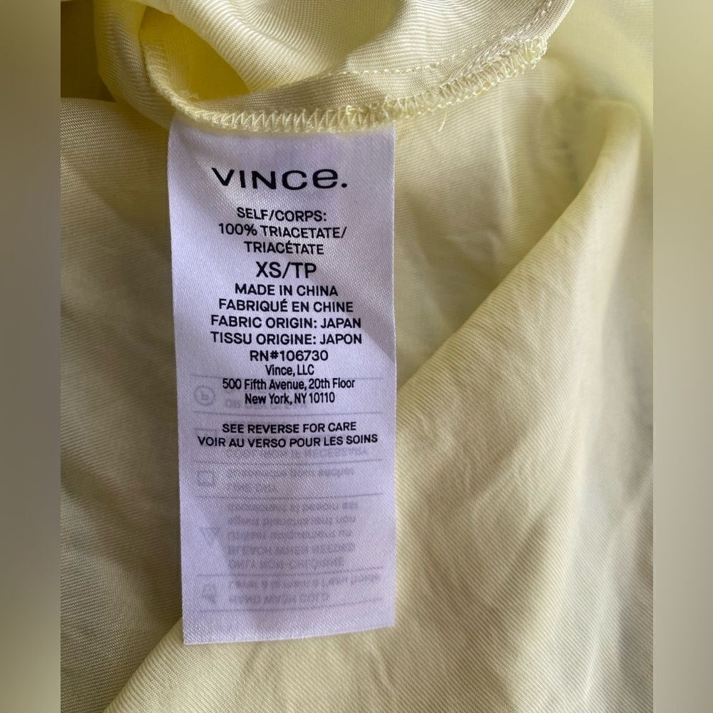 Vince Midi Dress Womens Size XS Solid Yellow Sleeveless Straps Double Dress - Picture 8 of 16